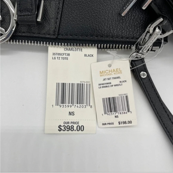 Michael Kors Charlotte Bag & Double Zip Wallet Black - Picture 10 of 10